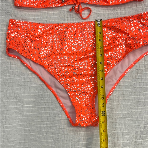 Bikini 👙 plus size swim suit bathing suit 🩱 women leopard 3XL orange metallic - Picture 5 of 11